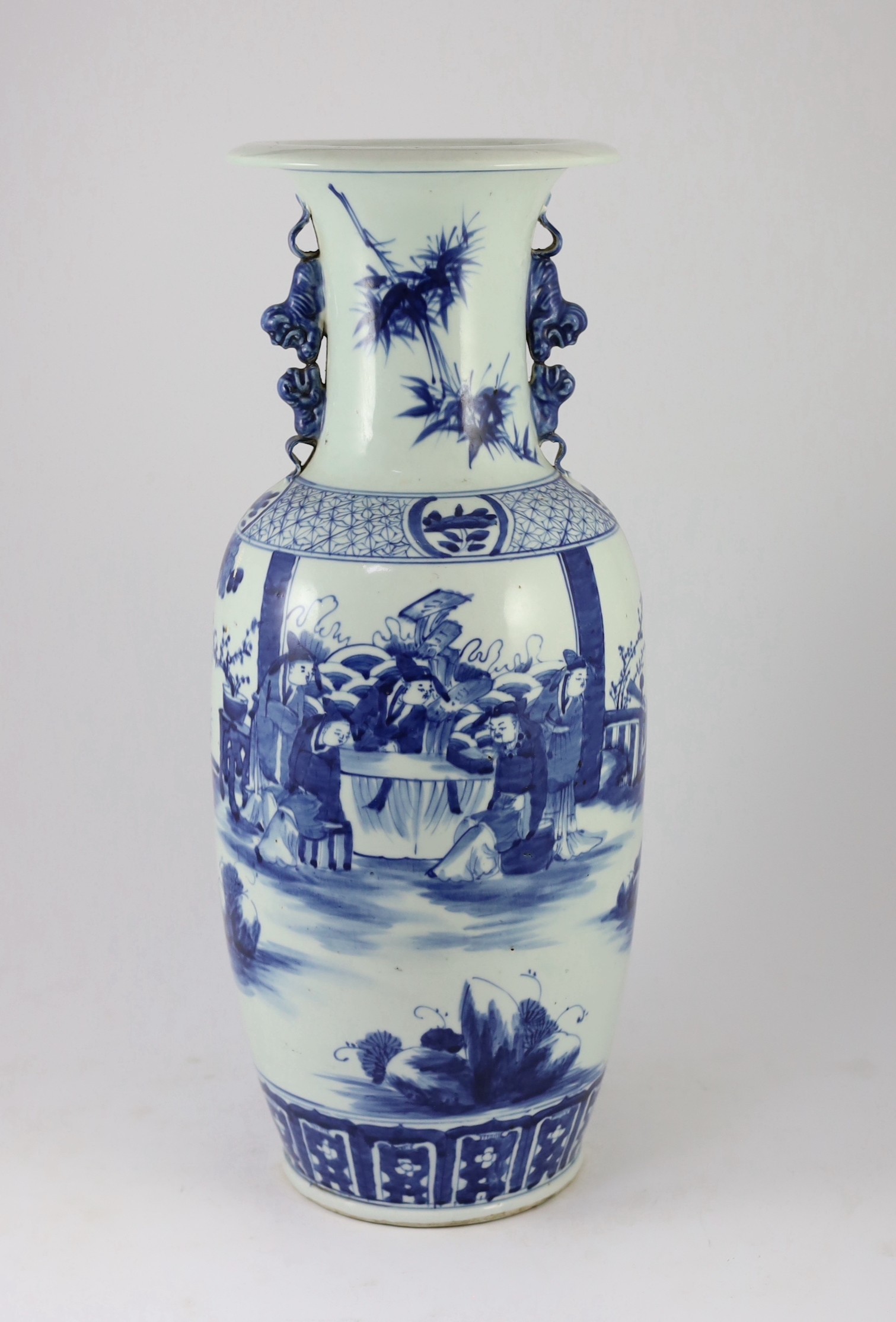 A large Chinese blue and white vase, early 20th century, 58.5cm high